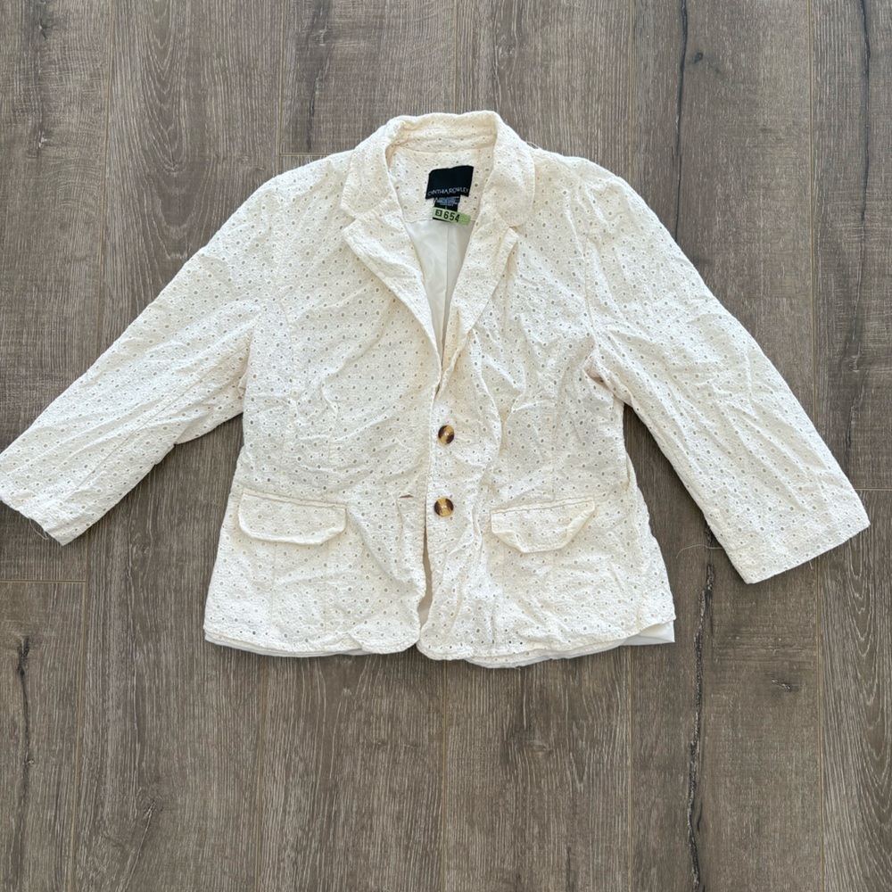 Cynthia Rowley Cream Eyelet Jacket
